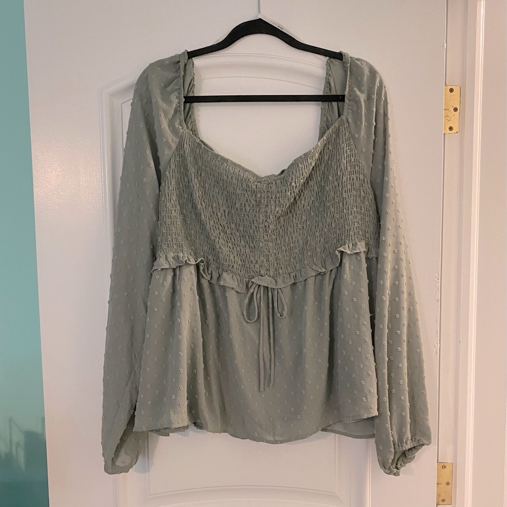 Arula Sage Green Babydoll Top
